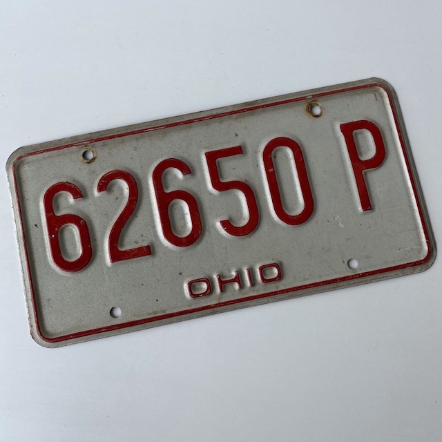 NUMBER PLATE, USA - Red White Ohio